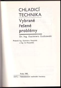 Kazimierz M Gutkowski: Chladicí technika