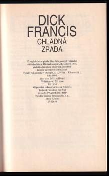 Chladná zrada : detektivní příběh z dostihového prostředí