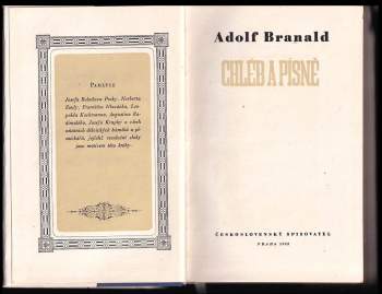 Adolf Branald: Chléb a písně