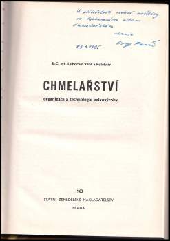 Lubomír Vent: Chmelařství