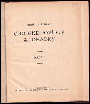 Jindřich Šimon Baar: Chodské povídky a pohádky