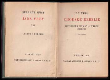 Jan Vrba: Chodské rebelie
