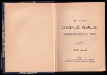 Jan Vrba: Chodské rebelie