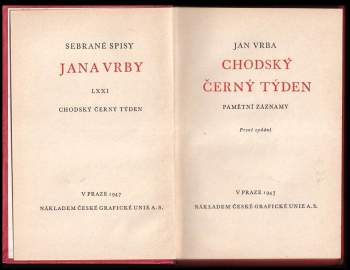 Jan Vrba: Chodský černý týden