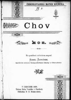 Karel Šafránek: Chov koz