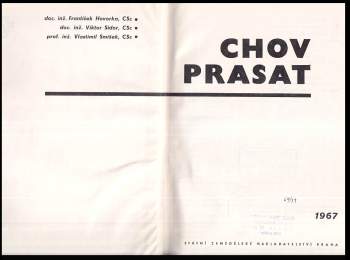 František Hovorka: Chov prasat