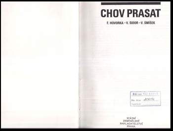 František Hovorka: Chov prasat