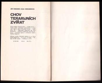 Olga Vergnerová: Chov terarijních zvířat