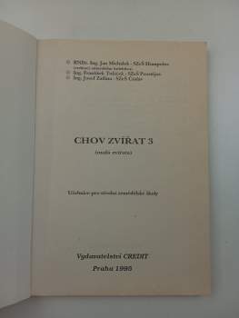 Jan Michálek: Chov zvířat