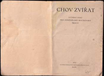 Josef Beneš: Chov zvířat