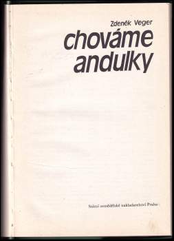 Zdeněk Veger: Chováme andulky