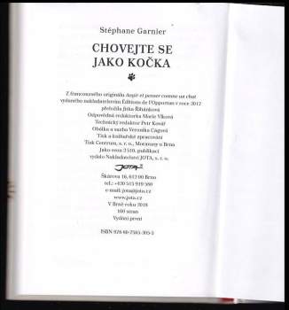 Stéphane Garnier: Chovejte se jako kočka