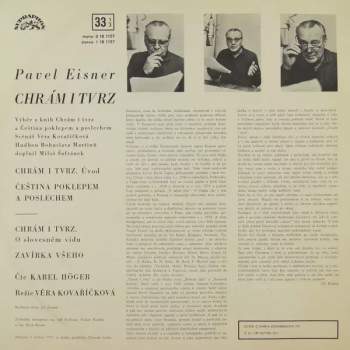 Pavel Eisner: Chrám I Tvrz