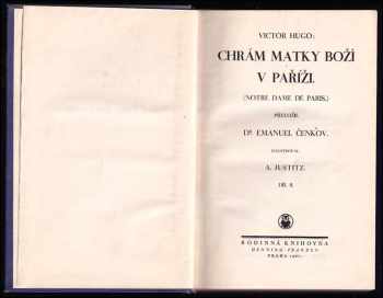 Victor Hugo: Chrám Matky Boží v Paříži