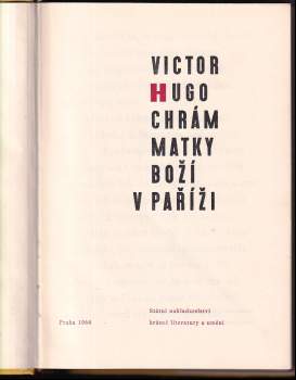 Victor Hugo: Chrám Matky Boží v Paříži