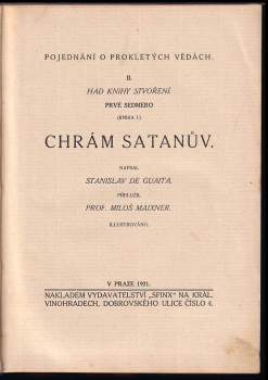 Stanislas de Guaita: Chrám satanův