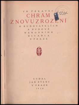 František Žákavec: Chrám znovuzrození