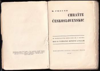 Richard A Freund: Chraňte Československo!