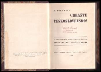 Richard A Freund: Chraňte Československo!
