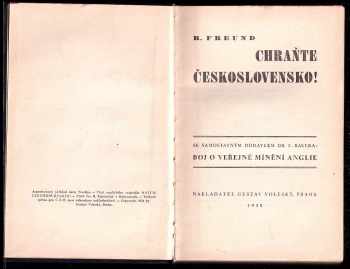 Richard A Freund: Chraňte Československo!