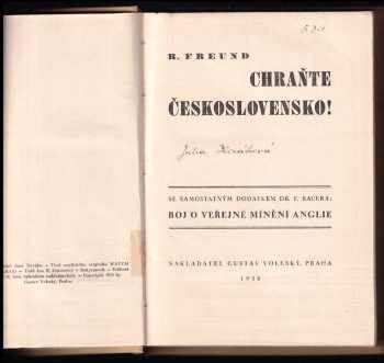 Richard A Freund: Chraňte Československo!