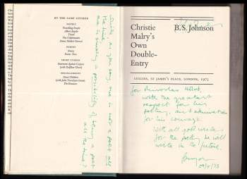 B. S Johnson: Christie Malry's own double-entry