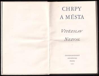 Vítězslav Nezval: Chrpy a města