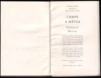 Vítězslav Nezval: Chrpy a města