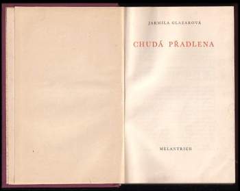 Jarmila Glazarová: Chudá přadlena