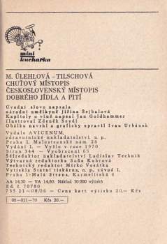 Marie Úlehlová-Tilschová: Chuťový místopis