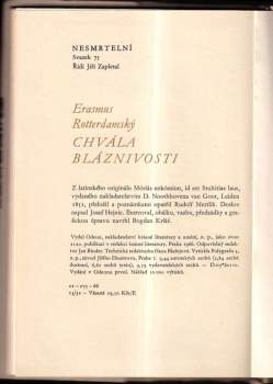 Desiderius Erasmus Rotterdamský: Chvála bláznivosti