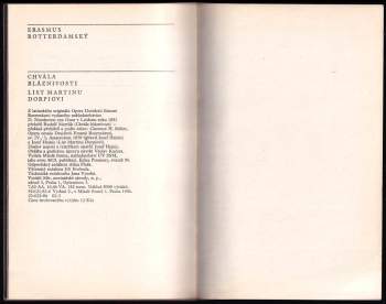 Desiderius Erasmus Rotterdamský: Chvála bláznivosti ; List Martinu Dorpiovi