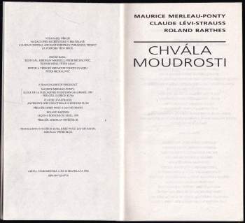 Claude Lévi-Strauss: Chvála moudrosti