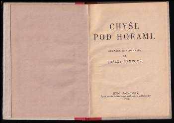 Božena Němcová: Chyše pod horami + Rozárka
