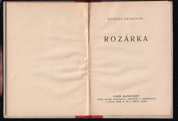 Božena Němcová: Chyše pod horami + Rozárka