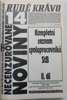 Petr Cibulka: Cibulkovy seznamy spolupracovníků StB