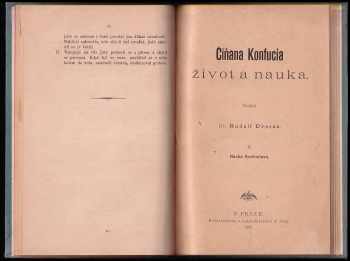 Rudolf Dvořák: Číňana Konfucia život a nauka