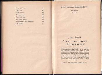 Josef Kovář: Čing, hrdý orel Tádžikistánu