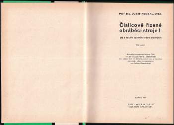 Josef Nedbal: Číslicově řízené obráběcí stroje I