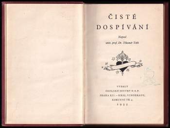 Tihamér Tóth: Čisté dospívání