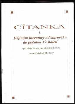 Vladimír Prokop: Dějiny literatury od starověku do počátku 19. století