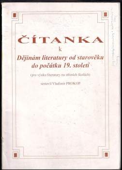 Vladimír Prokop: Čítanka k Dějinám literatury od starověku do počátku 19. století