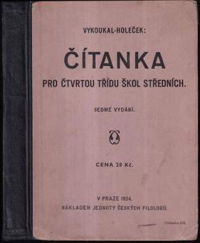 Čítanka pro čtvrtou třídu škol středních
