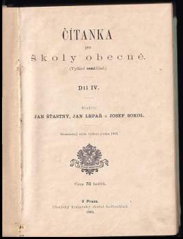 Jan Evangelista Šťastný: Čítanka pro školy obecné