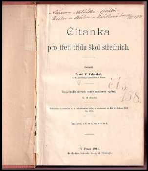 Čítanka pro třetí třídu škol středních