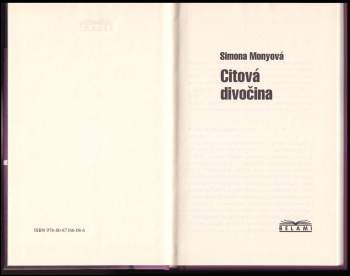 Simona Monyová: Citová divočina