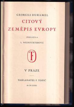 Georges Duhamel: Citový zeměpis Evropy