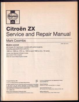 Mark Coombs: Citroën ZX  - 1991 to 1994 (H to M registration) Petrol