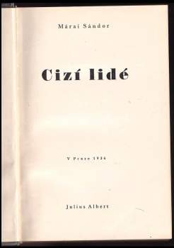 Sándor Márai: Cizí lidé
