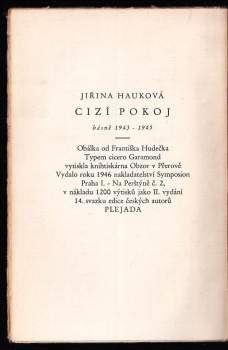 Jiřina Hauková: Cizí pokoj